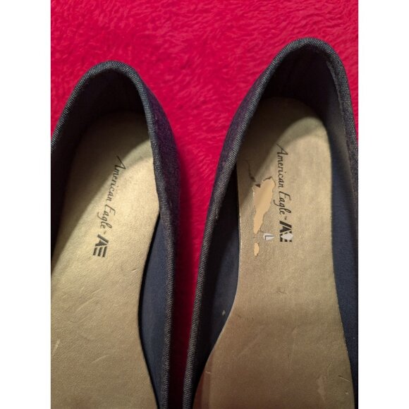 American Eagle by Payless Blue Denim Flats Women’s 6 Slip On Ballet Casual Shoes - Picture 2 of 6